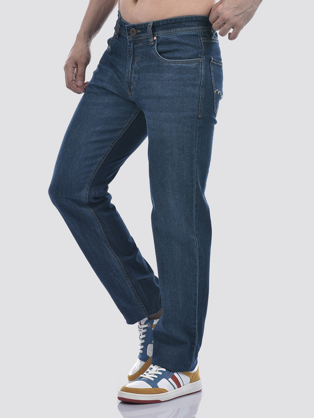 Numero Uno Men Solid Dark Blue Jeans